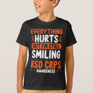RSD CRPS Warrior Orange Ribbon Still Smiling CRPS T-Shirt