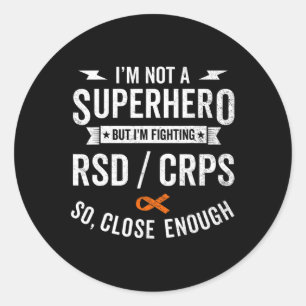 RSD CRPS Warrior Survivor Awareness Support Orange Classic Round Sticker