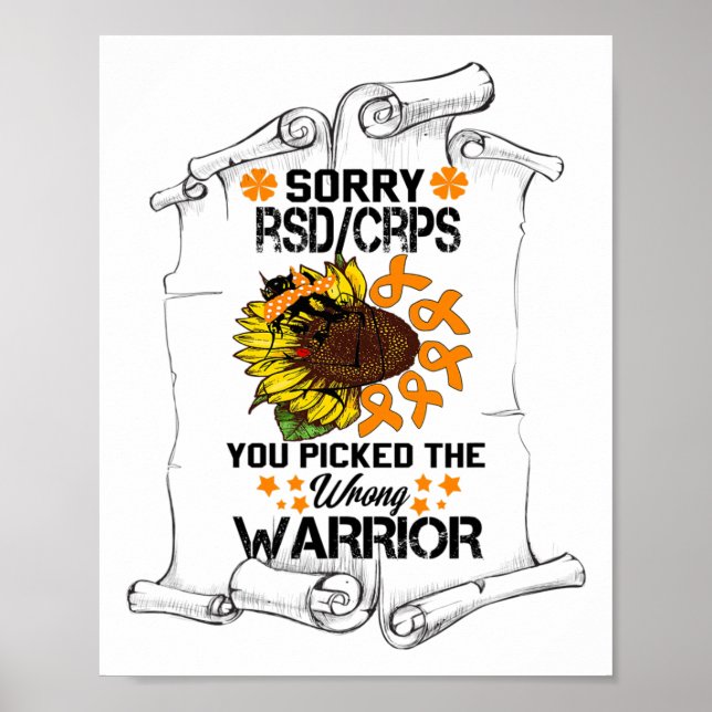 Rsd Crps You Picked The Wrong Warrior Gift  Poster (Front)
