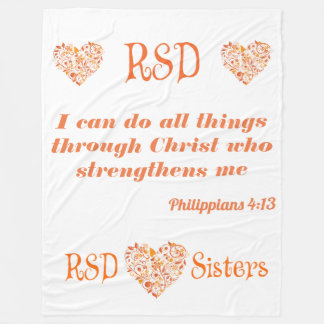 RSD hearts Bible Verse Philippians 4:13 Fleece Blanket