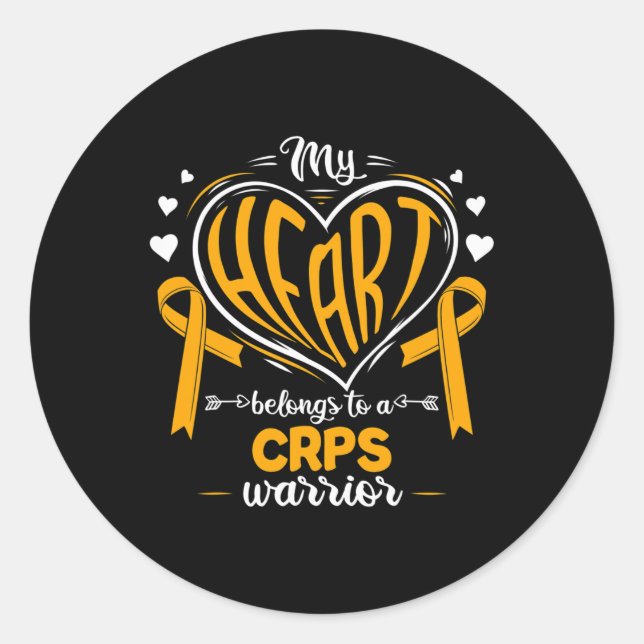 Rsd My Heart Belongs To A Crps Warrior Crps Awaren Classic Round Sticker (Front)