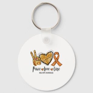 Rsdcrps Awareness Peace Love Cure Orange Ribbon Key Ring