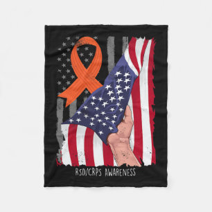 Rsdcrps Awareness Vintage American Flag Orange Rib Fleece Blanket