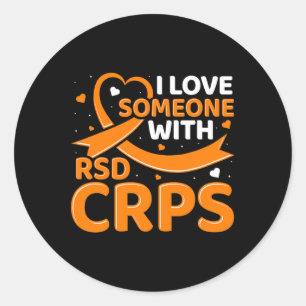 RSDCRPS Orange Ribbon Complex Regional Pain Syndro Classic Round Sticker