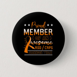 RSDCRPS Warrior Team Orange Complex Regional Pain  6 Cm Round Badge