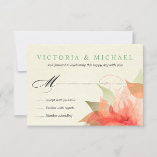 RSVP 2-Sided Autumn Orange Floral Card