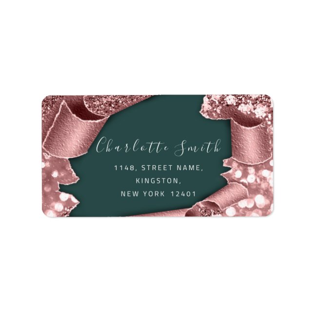  RSVP 3D  Frame Glitter Rose Royal Woodland Label (Front)