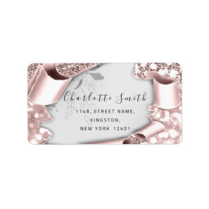 RSVP 3D Silver Frame Glitter Grey Royal Rose Label
