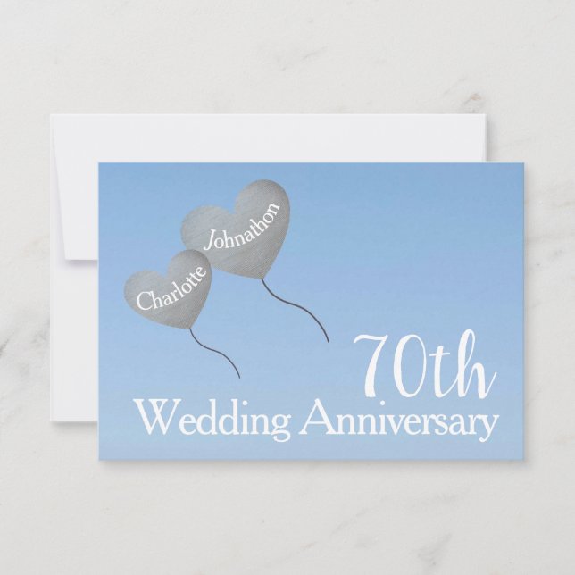 RSVP 70th platinum wedding anniversary card (Front)