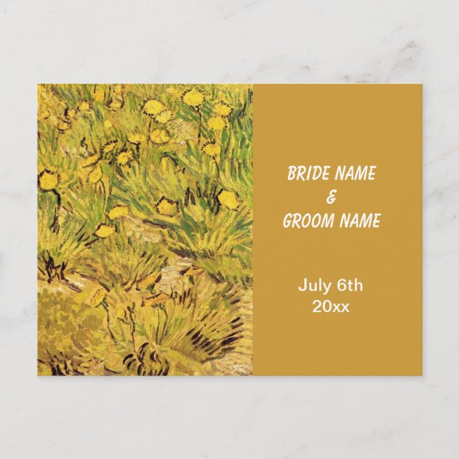 RSVP, A Field of Yellower Flowers Invitation Postcard (Front)
