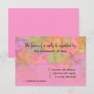 RSVP Abstract Design in Pink Card