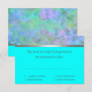 RSVP Abstract Design in Turquoise Silver Card
