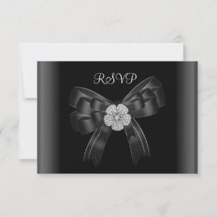 RSVP All Occasions Diamond Jewel Black Bow Card