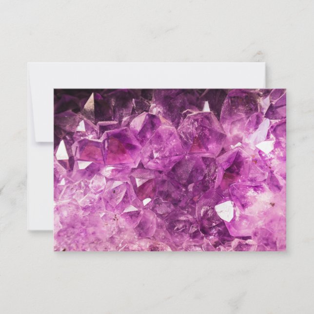 RSVP Amethyst Gemstone Image Shiny and Sparkly Card (Front)