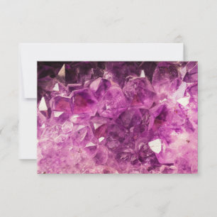 RSVP Amethyst Gemstone Image Shiny and Sparkly Card
