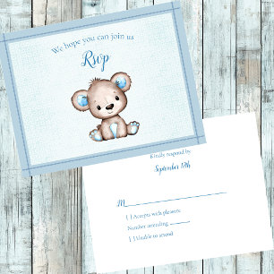 RSVP Baby Shower Cute Brown Bear