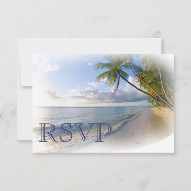 RSVP Beach Wedding invitation Announcement (Front)