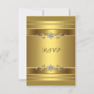 RSVP Birthday Party Gold Diamond Jewel Card