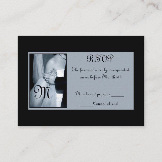 RSVP Black and White Wedding Cards (Front)