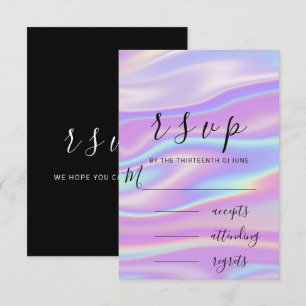 RSVP Black White Holographic Pastel Powder Card