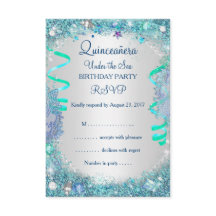 RSVP Blue Under The Sea Quinceanera 15th Birthday