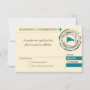 RSVP Boarding Pass TO Dominican Republic Card