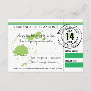 RSVP Boarding Pass to Fiji Islands Invitation