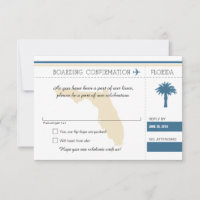 RSVP Boarding Pass TO Florida Blue & Cream