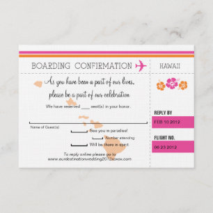 RSVP Boarding Pass to Hawaii Invitation