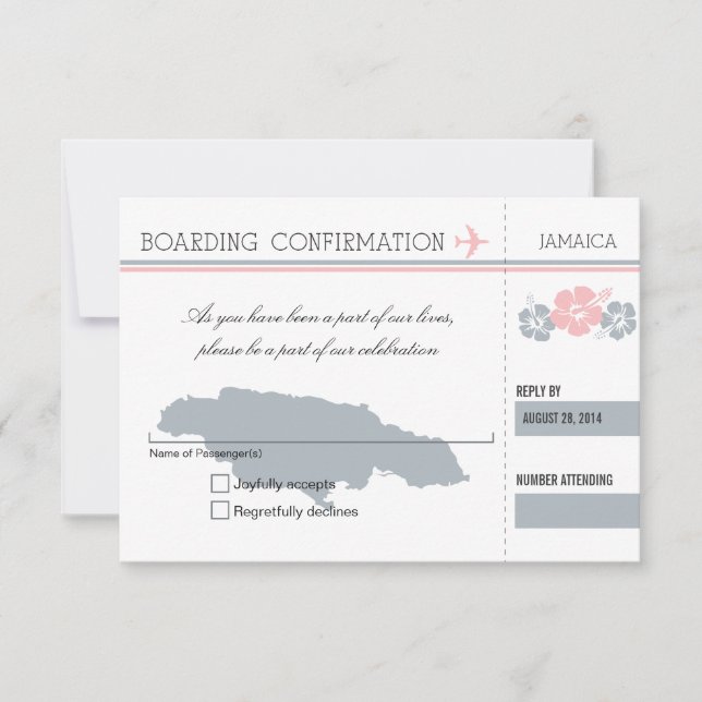 RSVP Boarding Pass TO JAMAICA (Front)