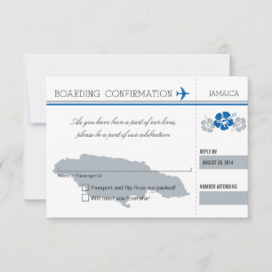 RSVP Boarding Pass TO JAMAICA Card