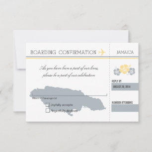 RSVP Boarding Pass TO JAMAICA Card