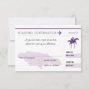 RSVP Boarding Pass TO JAMAICA Card