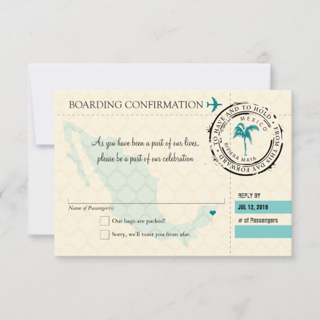 RSVP Boarding Pass TO Mexico (Front)