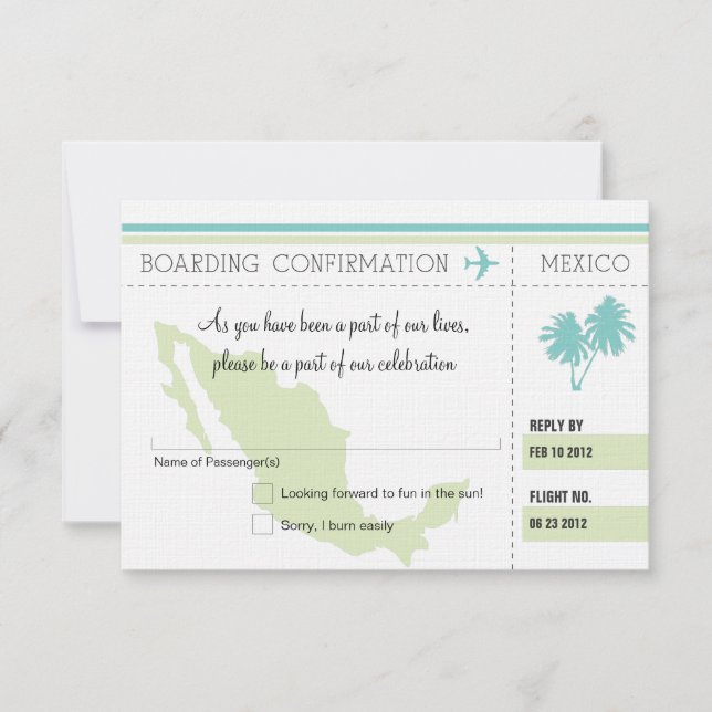 RSVP Boarding Pass TO MEXICO (Front)