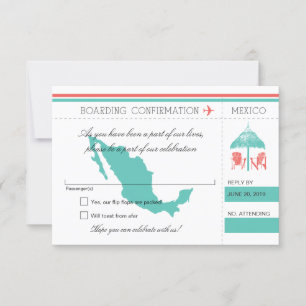 RSVP Boarding Pass TO Mexico Card