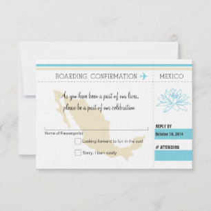 RSVP Boarding Pass TO MEXICO Card