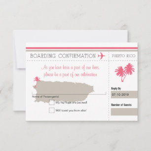 RSVP Boarding Pass to Puerto Rico Card