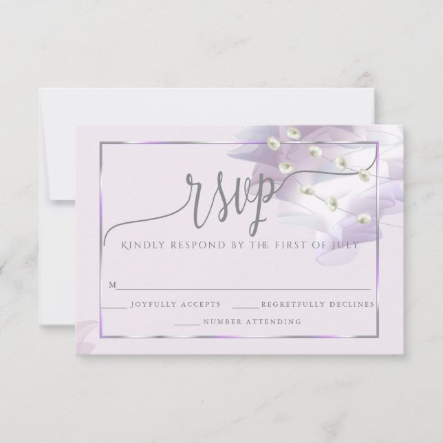 RSVP  |  BOHO Lilac Ombré Ruffles Card (Front)
