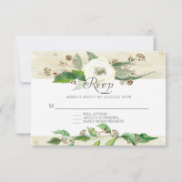 RSVP BOHO Rustic Wood RSVP Response Wild Rose