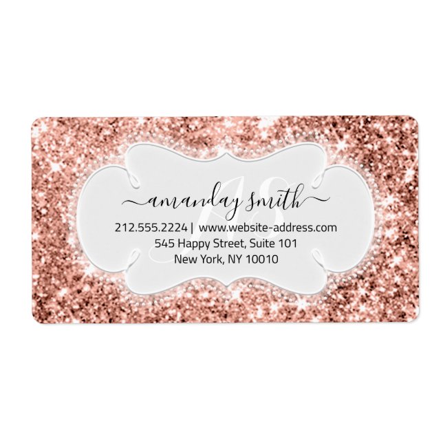 RSVP Bridal Sweet Monogram Wedding Glitter Rose (Front)