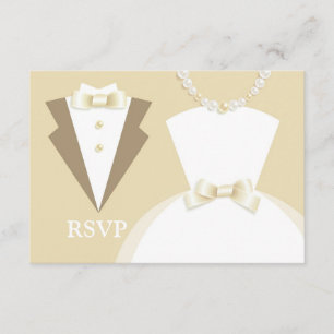 RSVP Bride & Groom Wedding Card with Food Option