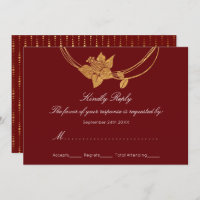 RSVP Burgundy Maroon Gold Floral Wreath Lux
