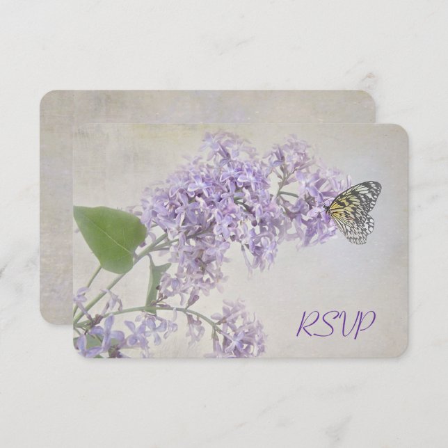 RSVP Butterfly on Lilacs Invitation (Front/Back)