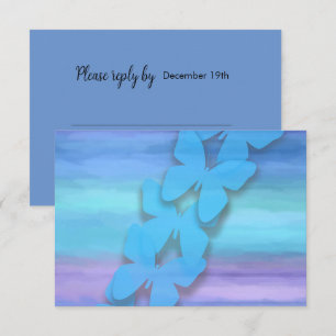 RSVP Butterfly Turquoise Purple Watercolor  Invitation