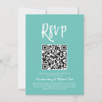 RSVP by QR Code | Mint Green Script Style 