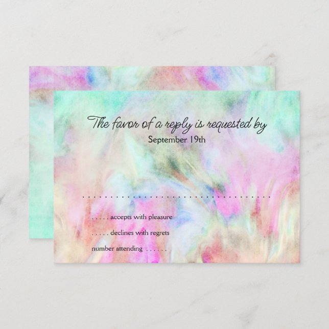 RSVP Card Aqua Tie Dye Design (Front/Back)