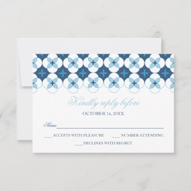 RSVP Card - Baptism, Christening Invitation - Boy (Front)