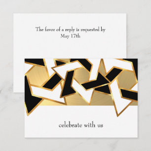 RSVP Card Black White Star of David Any Colour
