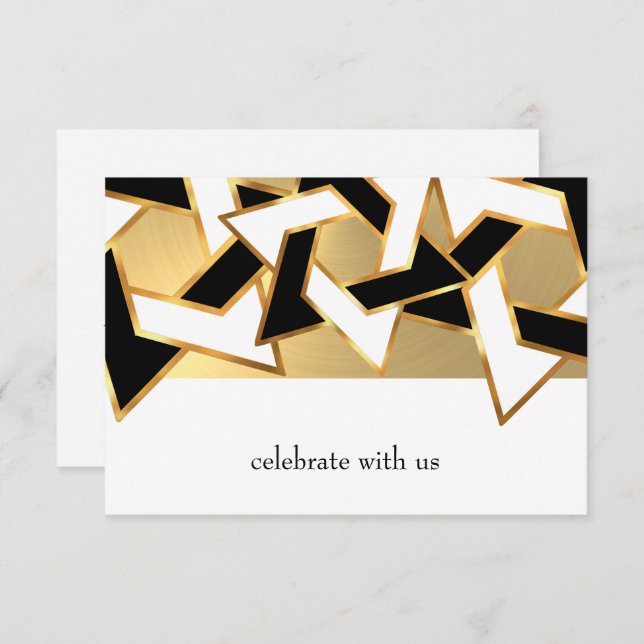 RSVP Card Black White Star of David Any Colour (Front/Back)